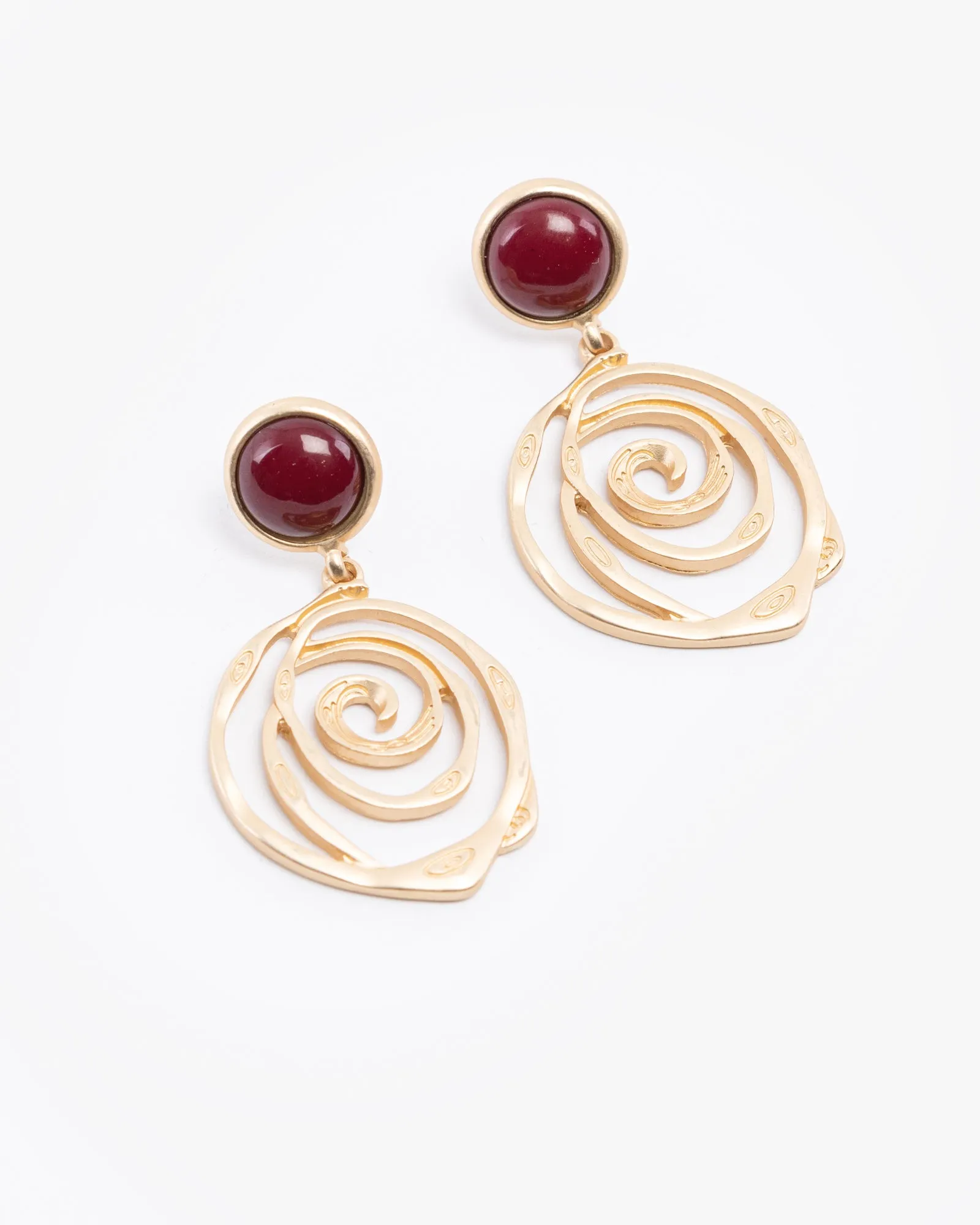 Gold Detailed Spiral Drop Earrings sold by Collete Hayman