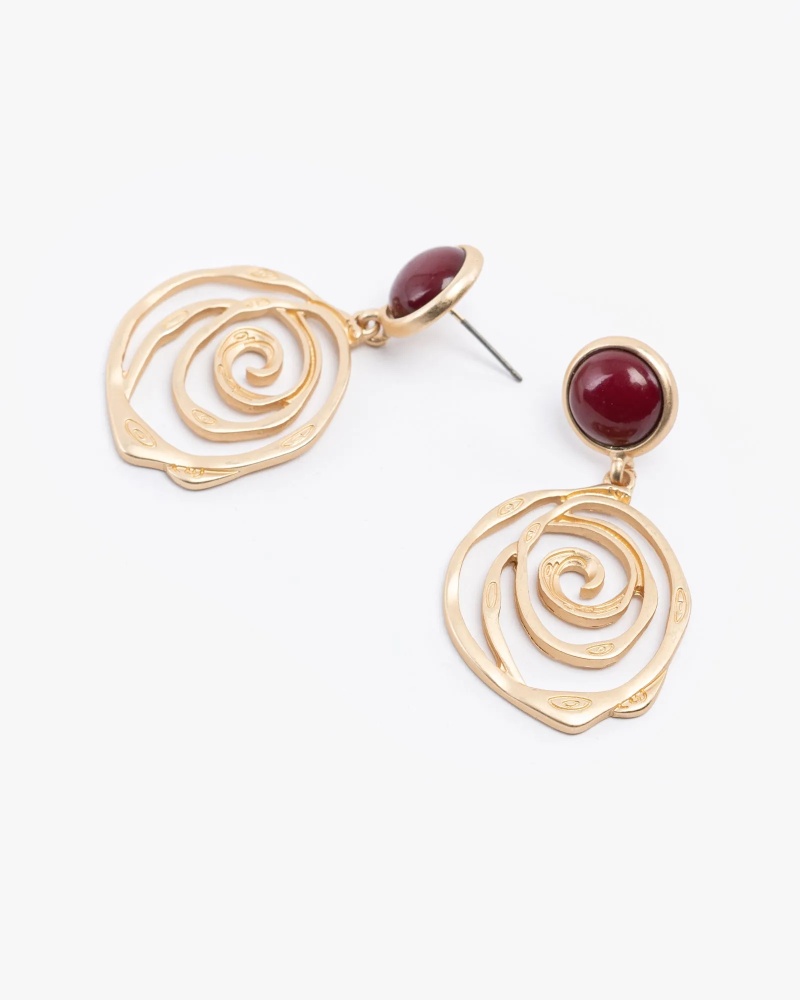 Gold Detailed Spiral Drop Earrings sold by Collete Hayman product image thumbnail 2