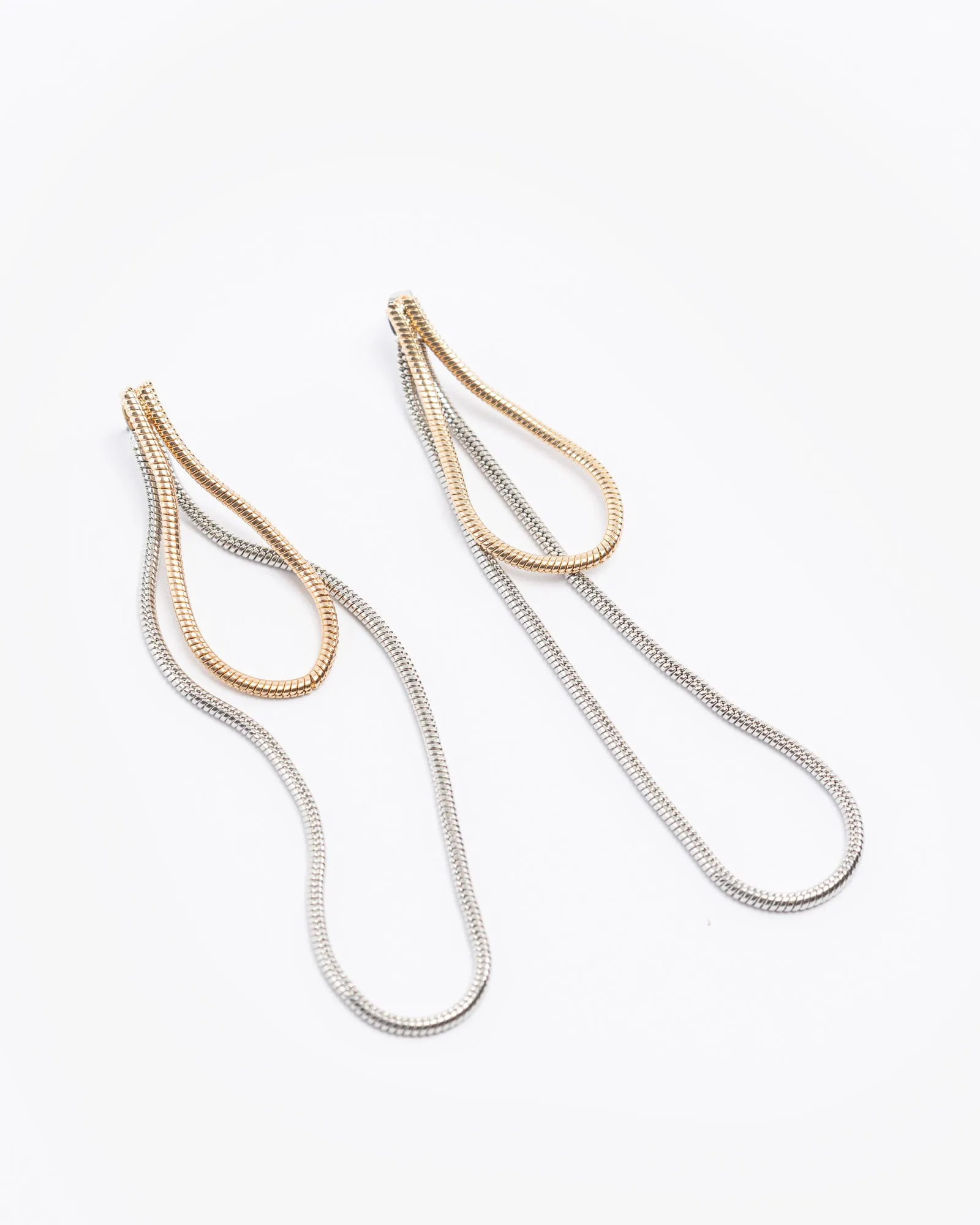 Multi Colour Double Chain Loop Drop Earrings sold by Collete Hayman