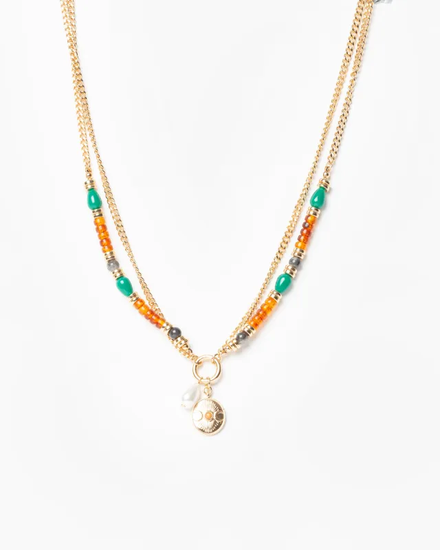 Multi Colour Beaded Pendant Charm Necklace sold by Collete Hayman