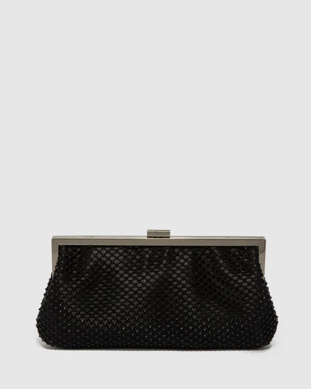 Black Arya Mesh Clutch Bag sold by Collete Hayman