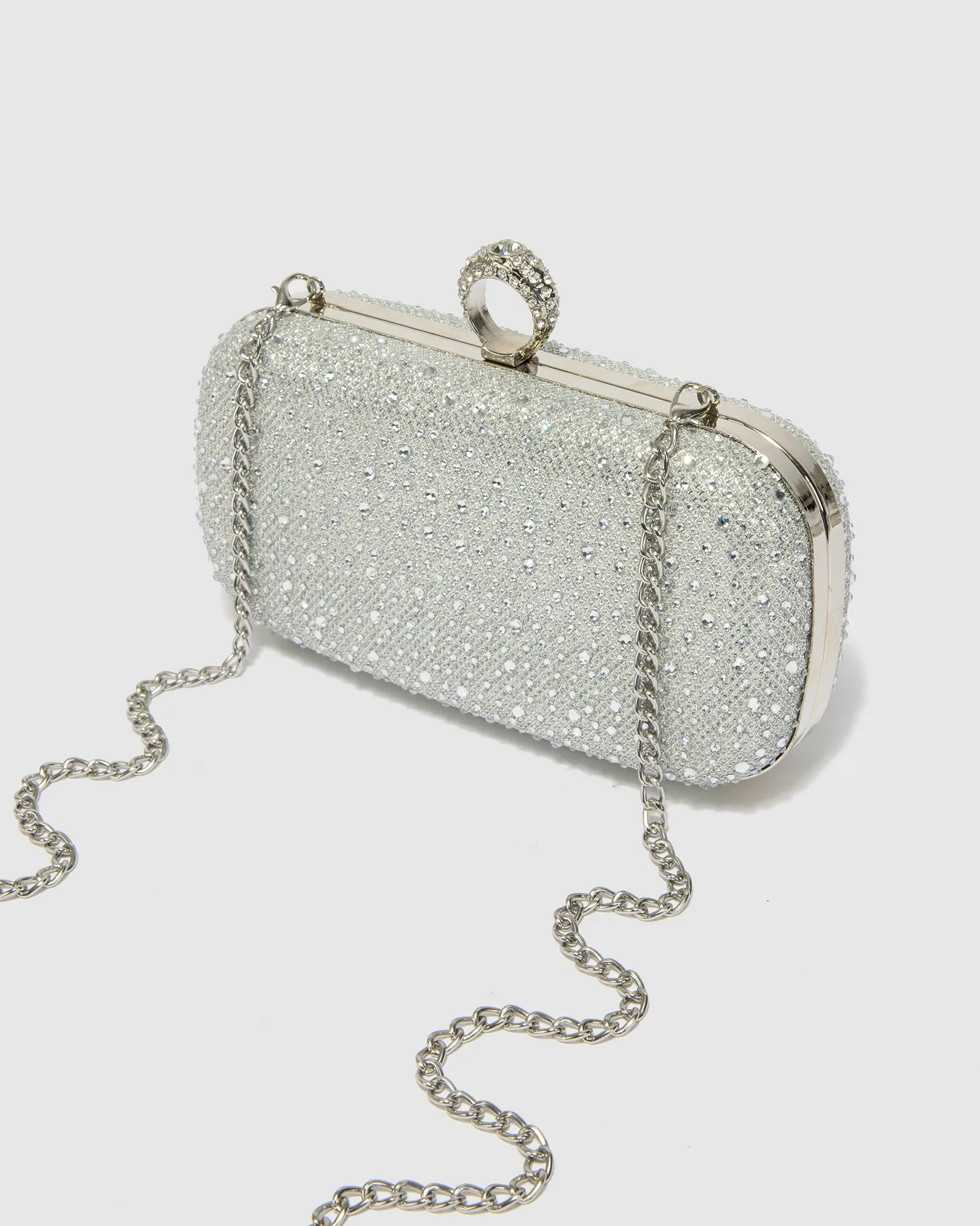 Silver Becca Loop Handle Harcase Clutch Bag sold by Collete Hayman product image thumbnail 4