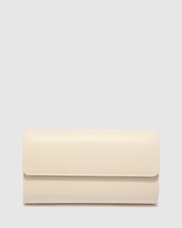 Natural Elicia Fold Over Clutch Bag sold by Collete Hayman