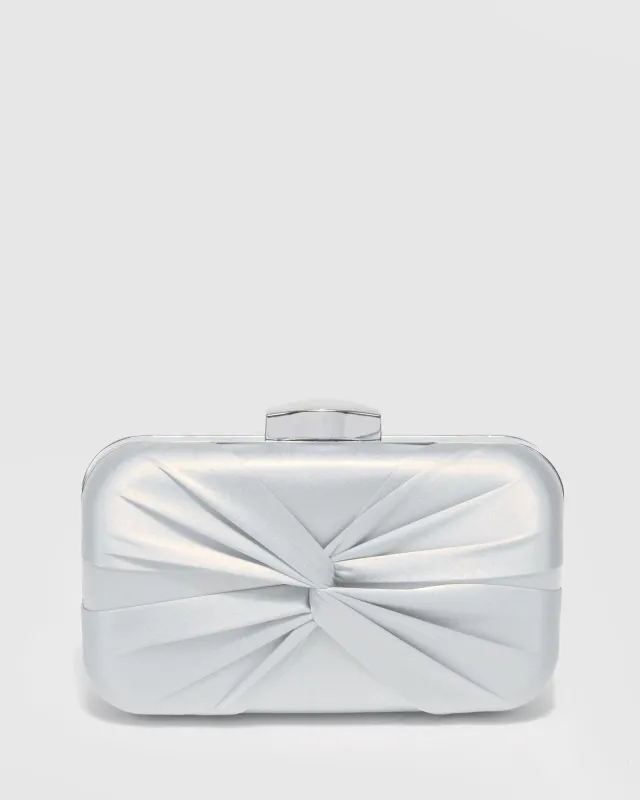 Silver Tahlia Twist Clutch Bag sold by Collete Hayman
