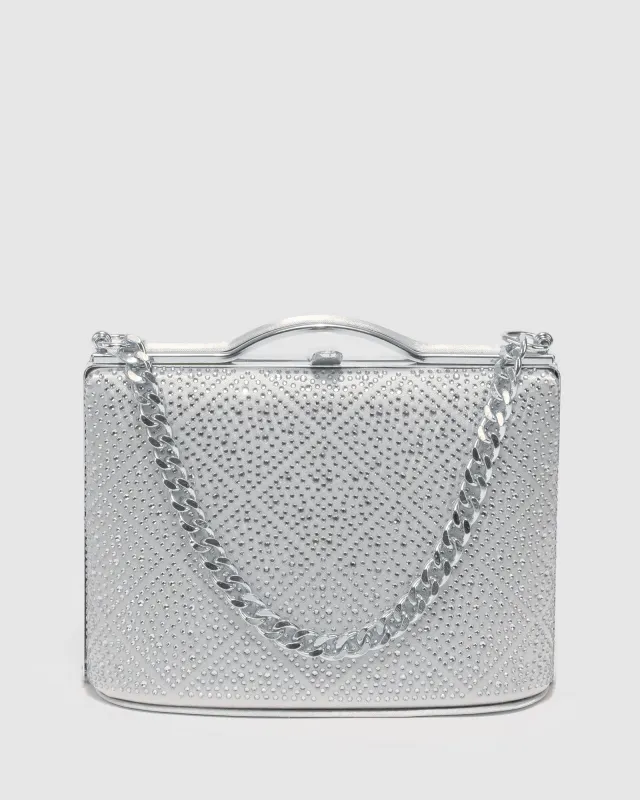 Silver Tullia Checkered Chain Bag sold by Collete Hayman