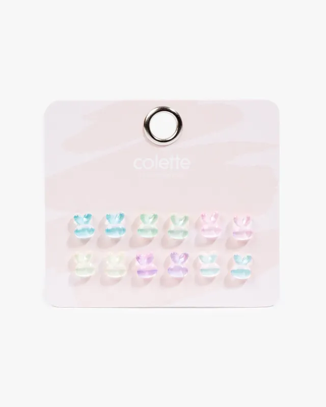 Multi Colour Bunny Face Stud Earrings sold by Collete Hayman
