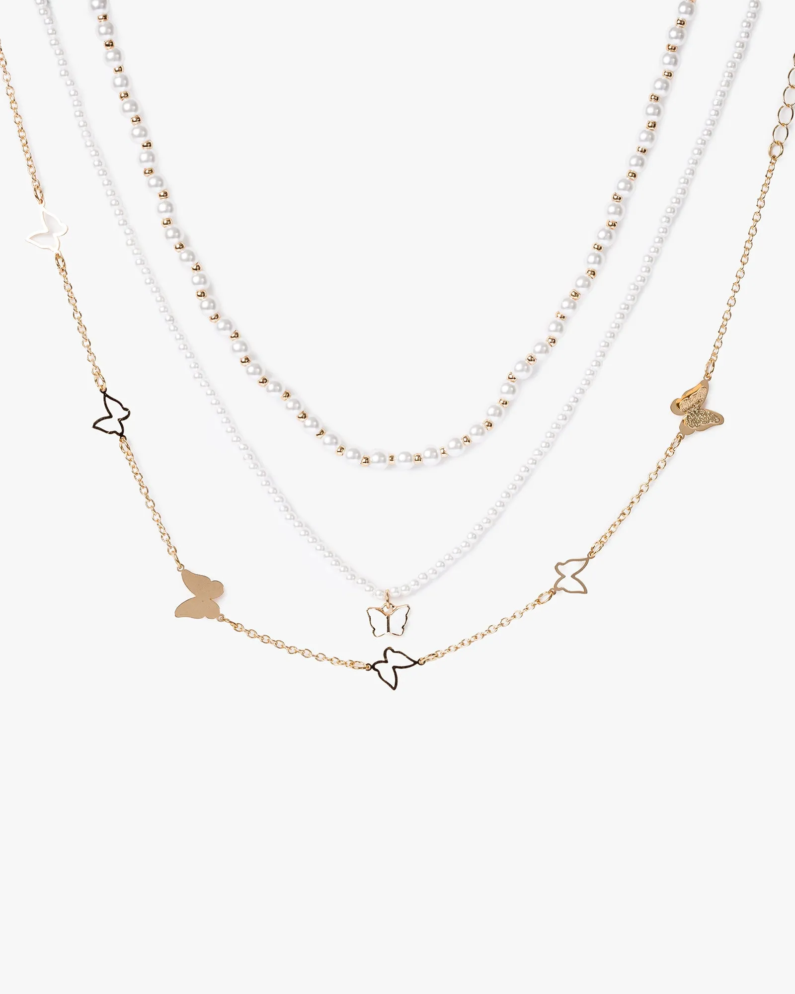 White Multi Pack Butterfly Charm Necklace sold by Collete Hayman