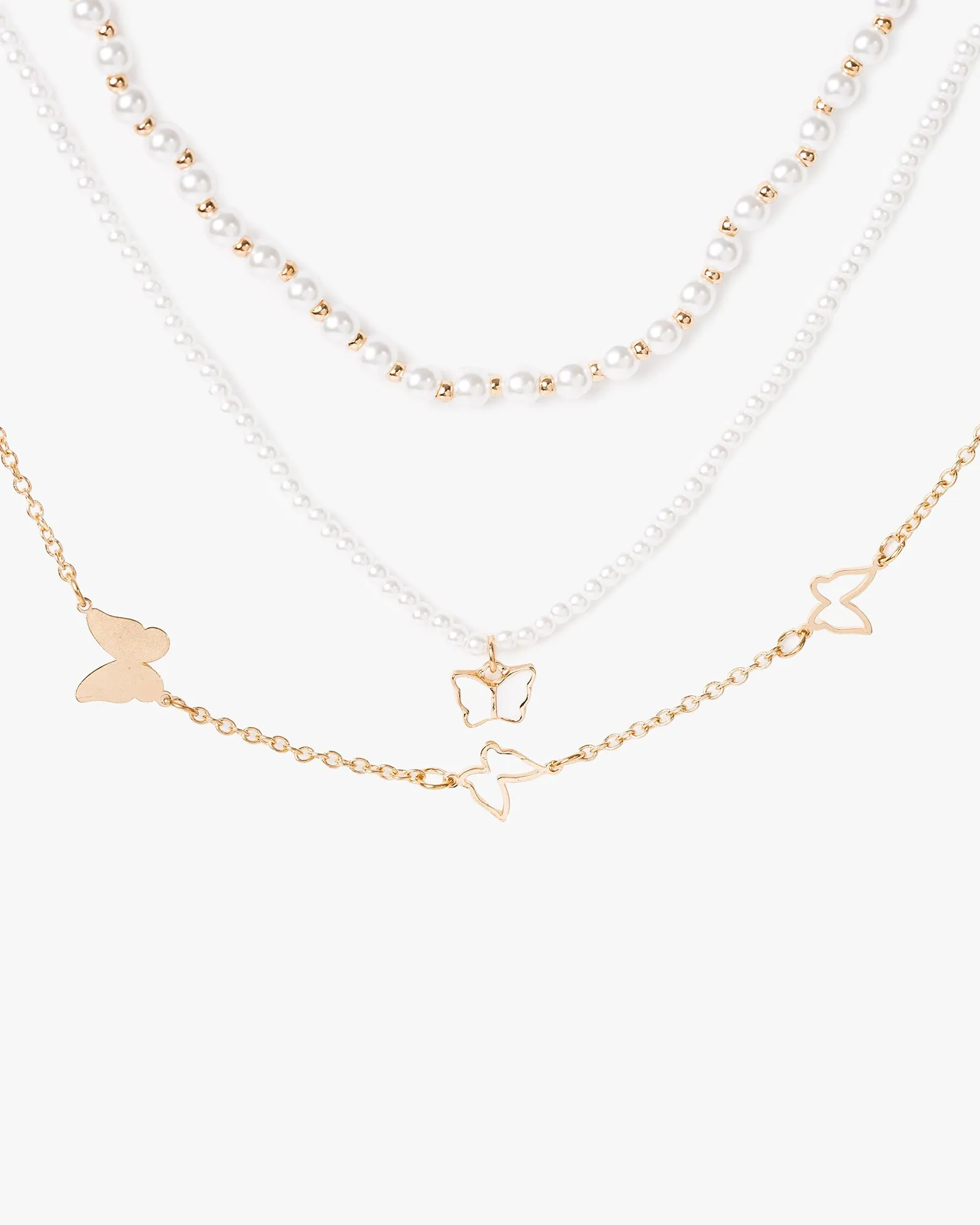 White Multi Pack Butterfly Charm Necklace sold by Collete Hayman product image thumbnail 2