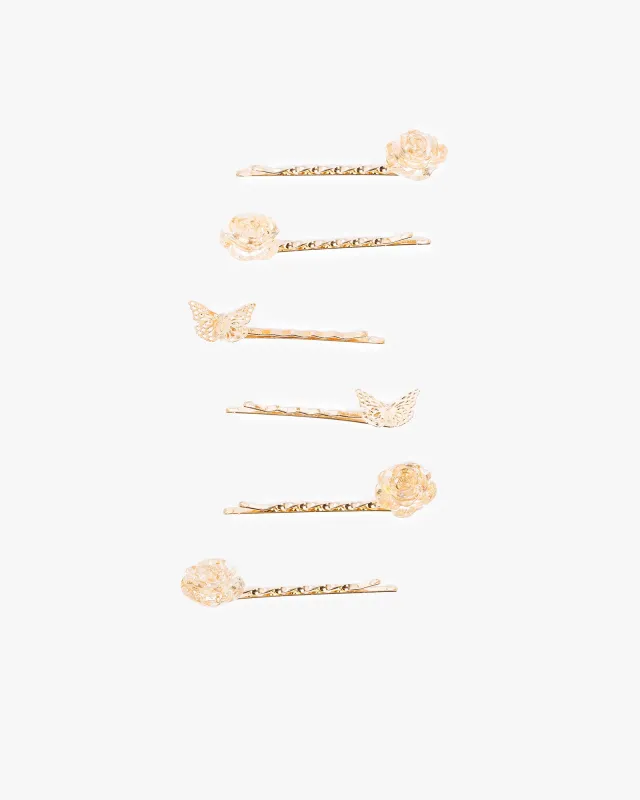 Multi Colour 6 Pack Butterly And Flower Hair Slides sold by Collete Hayman