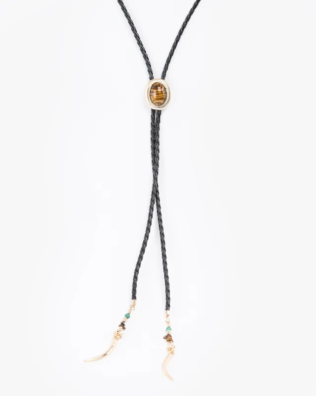 Multi Colour Western Style Cord Lariat Necklace sold by Collete Hayman