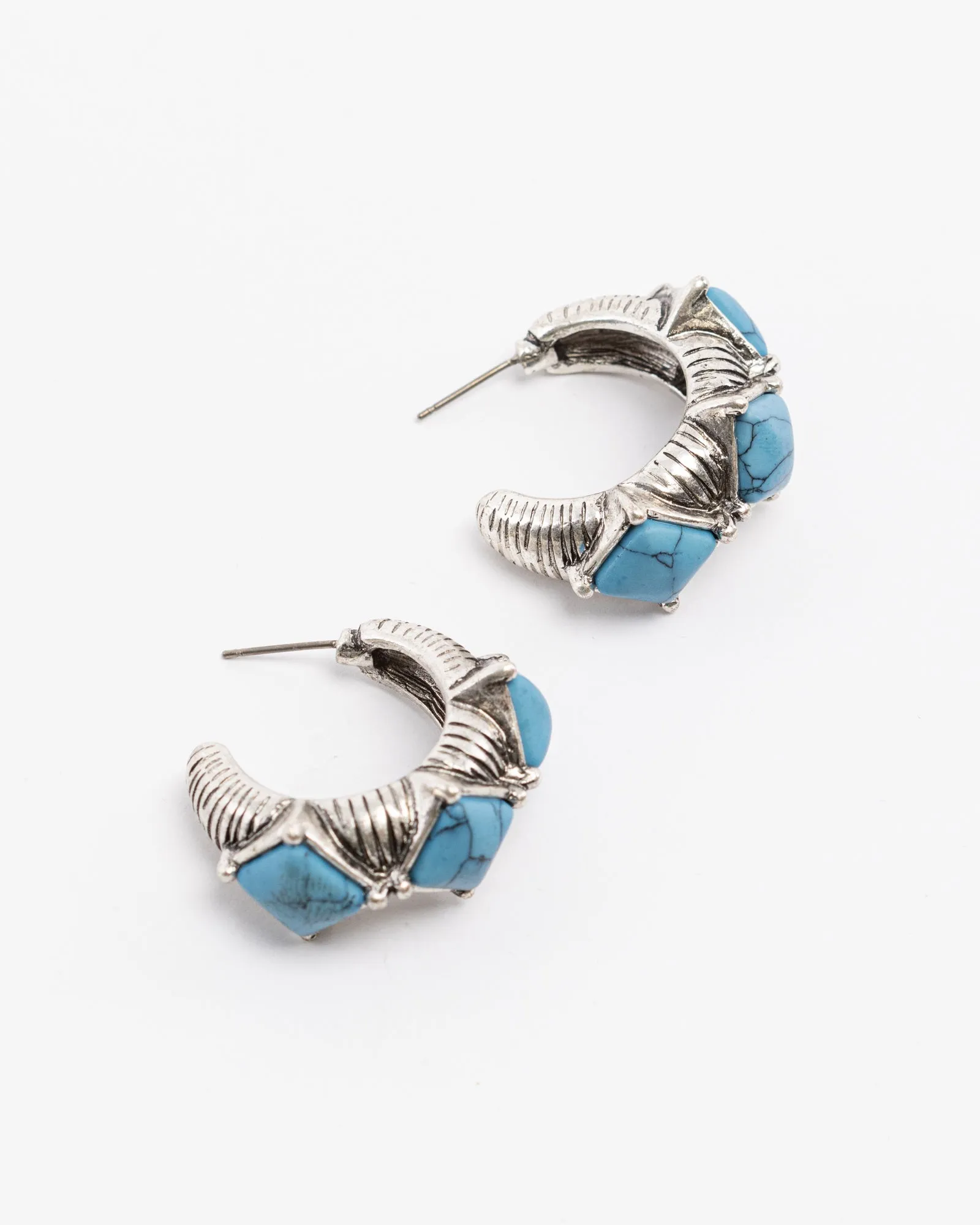 Multi Colour Antique Look Stone Hoop Earrings sold by Collete Hayman product image thumbnail 3