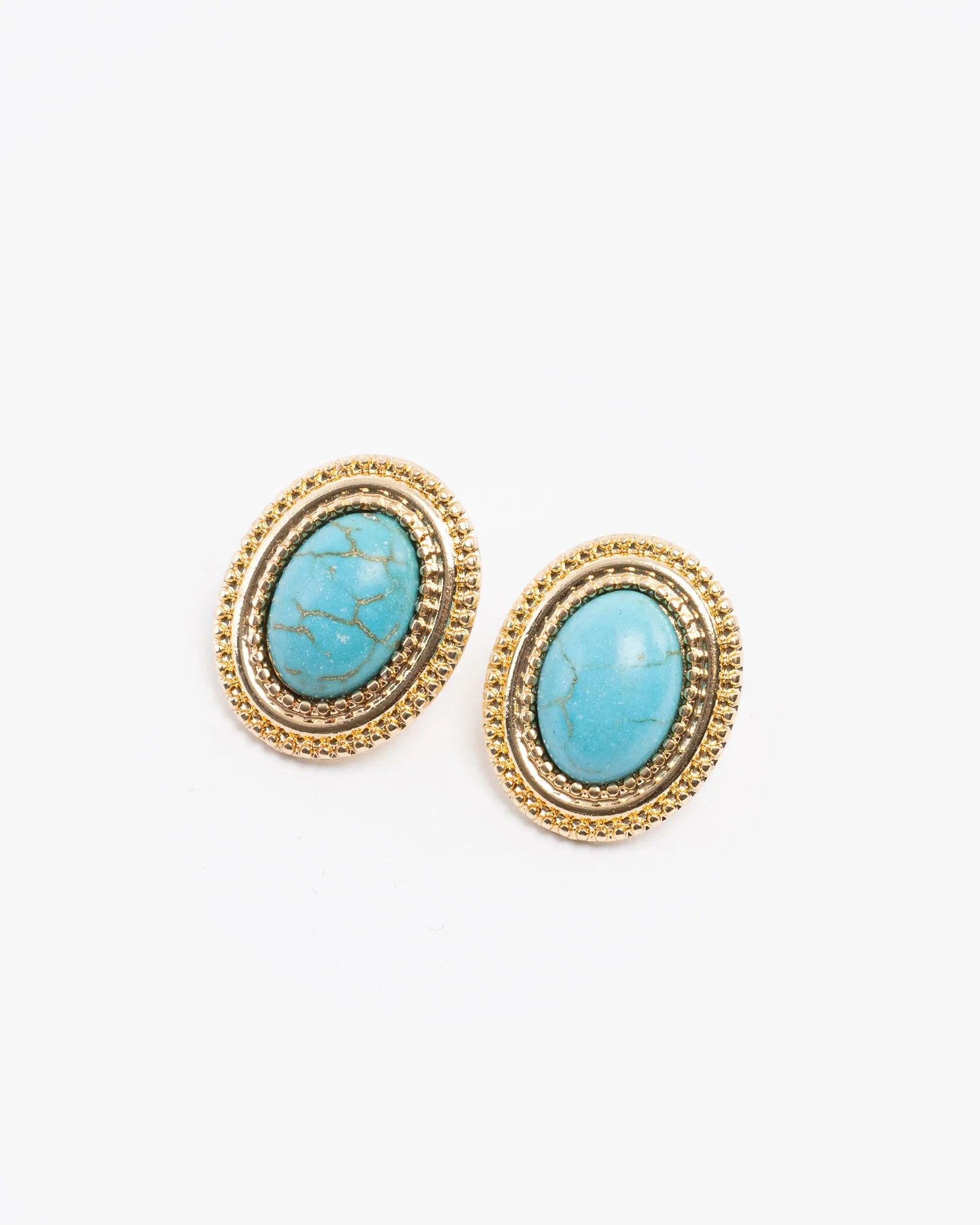 Blue Stone Detail Stud Earrings sold by Collete Hayman