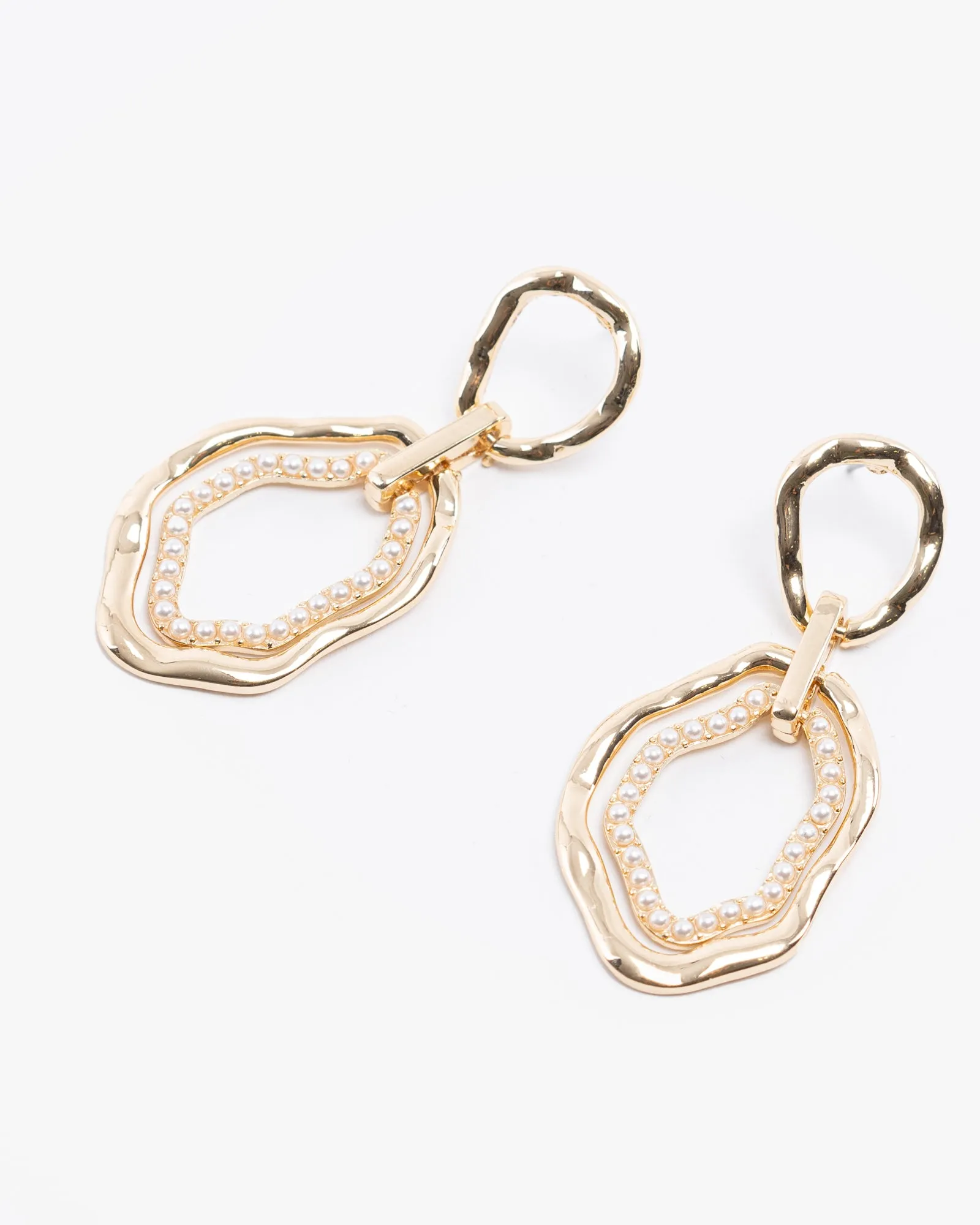 Gold Antique Look Pearl Detail Earrings sold by Collete Hayman product image thumbnail 2
