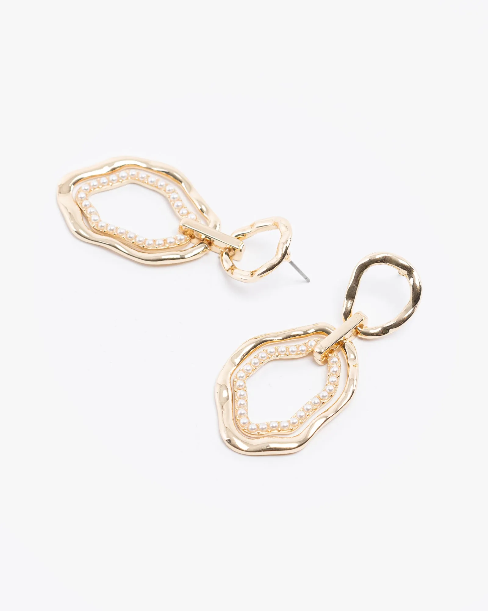 Gold Antique Look Pearl Detail Earrings sold by Collete Hayman product image thumbnail 3