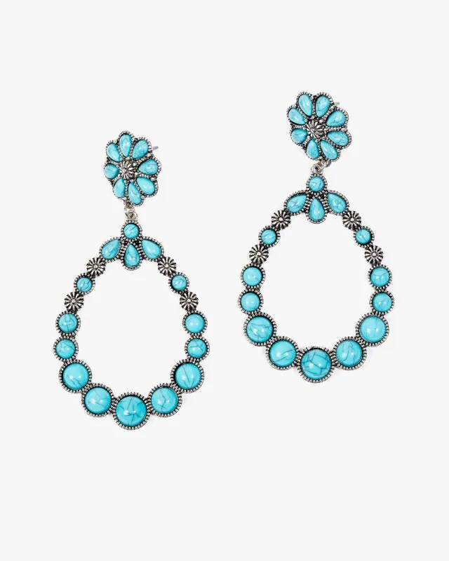 Blue Multi Stone Detail Drop Earrings sold by Collete Hayman