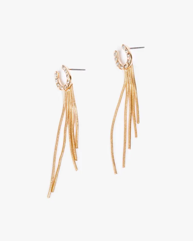 Gold Crystal Horseshoe Drop Earrings sold by Collete Hayman