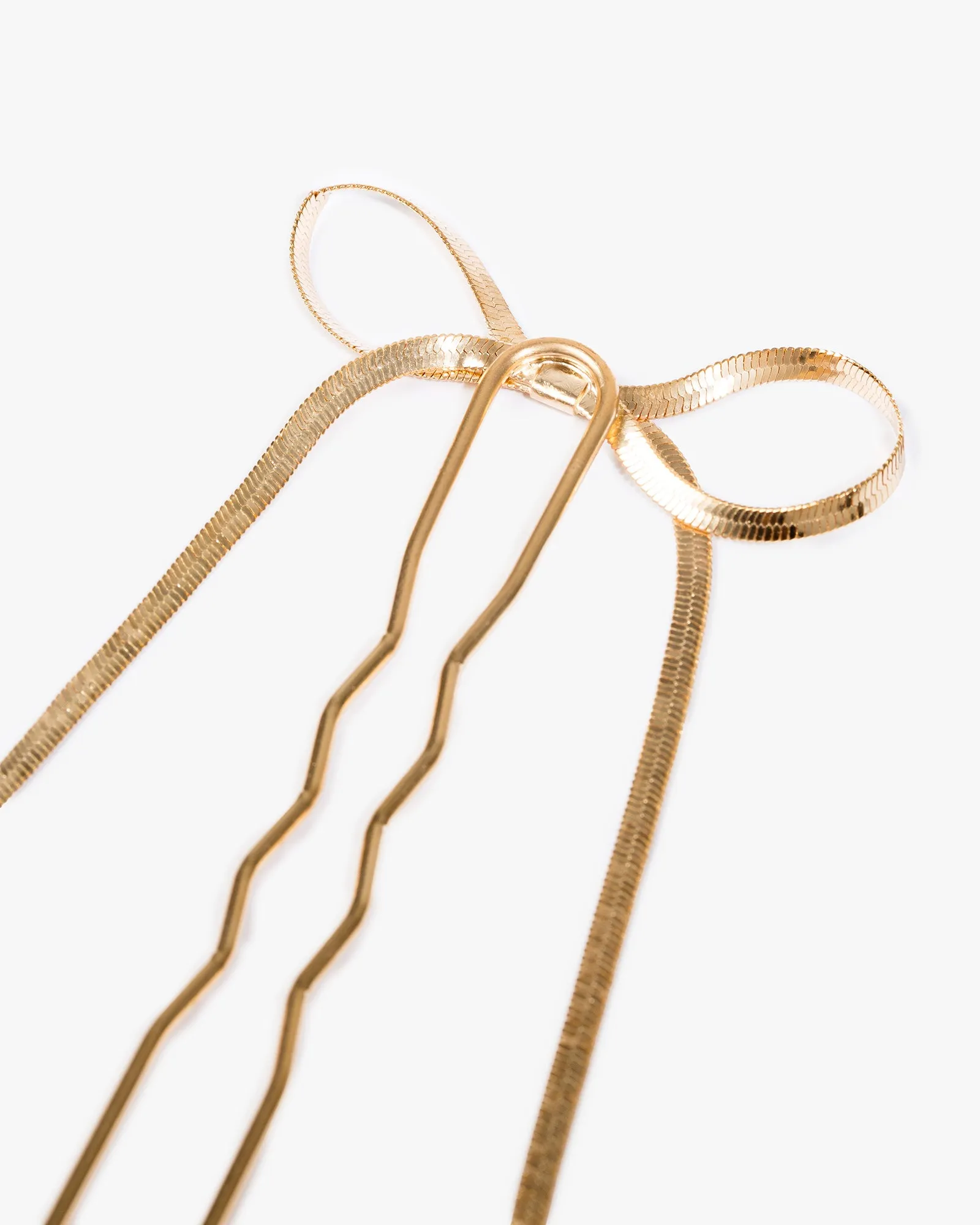 Gold Metal Bow Hair Comb sold by Collete Hayman product image thumbnail 2