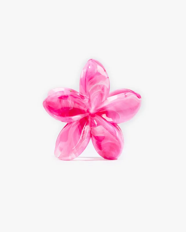 Pink Marble Effect Flower Hair Claw Clip sold by Collete Hayman