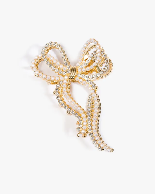 Pearl Embellished Bow Hair Claw Clip sold by Collete Hayman