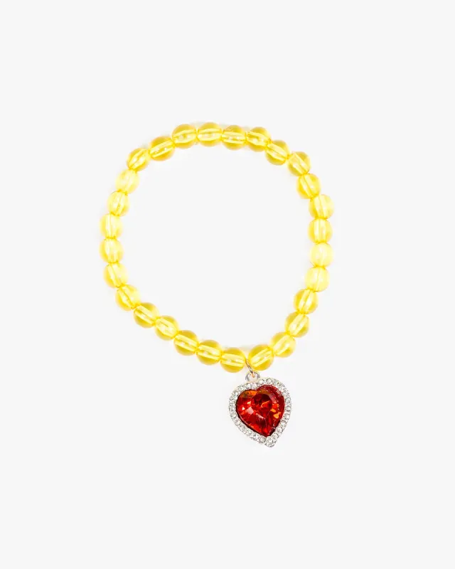 Multi Colour Love Heart Pendant Beaded Bracelet sold by Collete Hayman