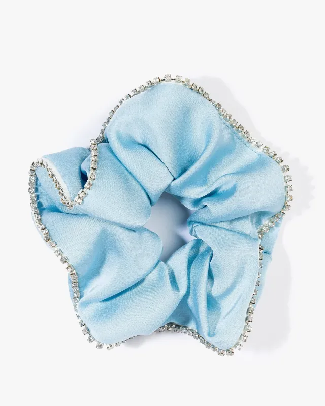 Blue Rhinestone Trim Hair Scrunchie sold by Collete Hayman