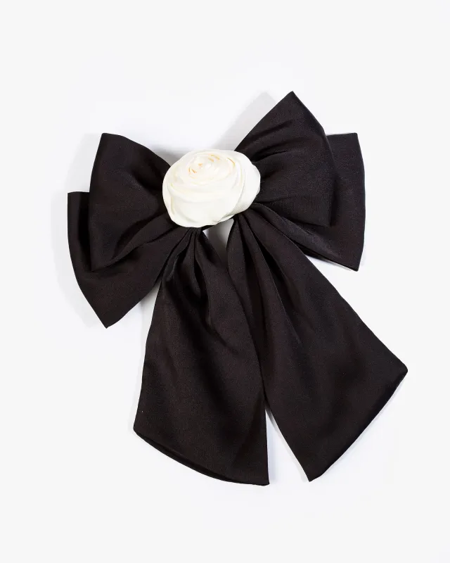 Black Rosette Detail Hair Bow made by Collete Hayman