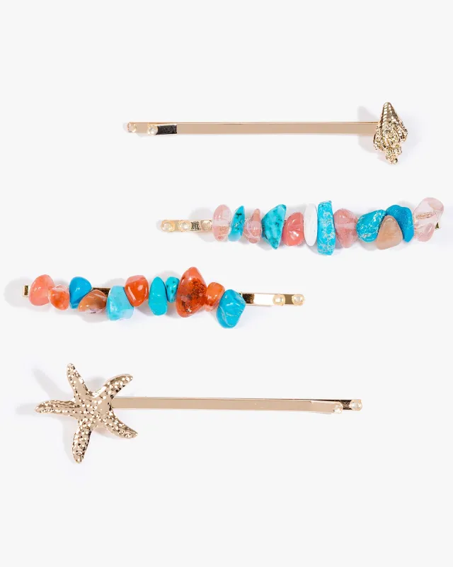 Sea Motif 4 Pack Hair Slides sold by Collete Hayman