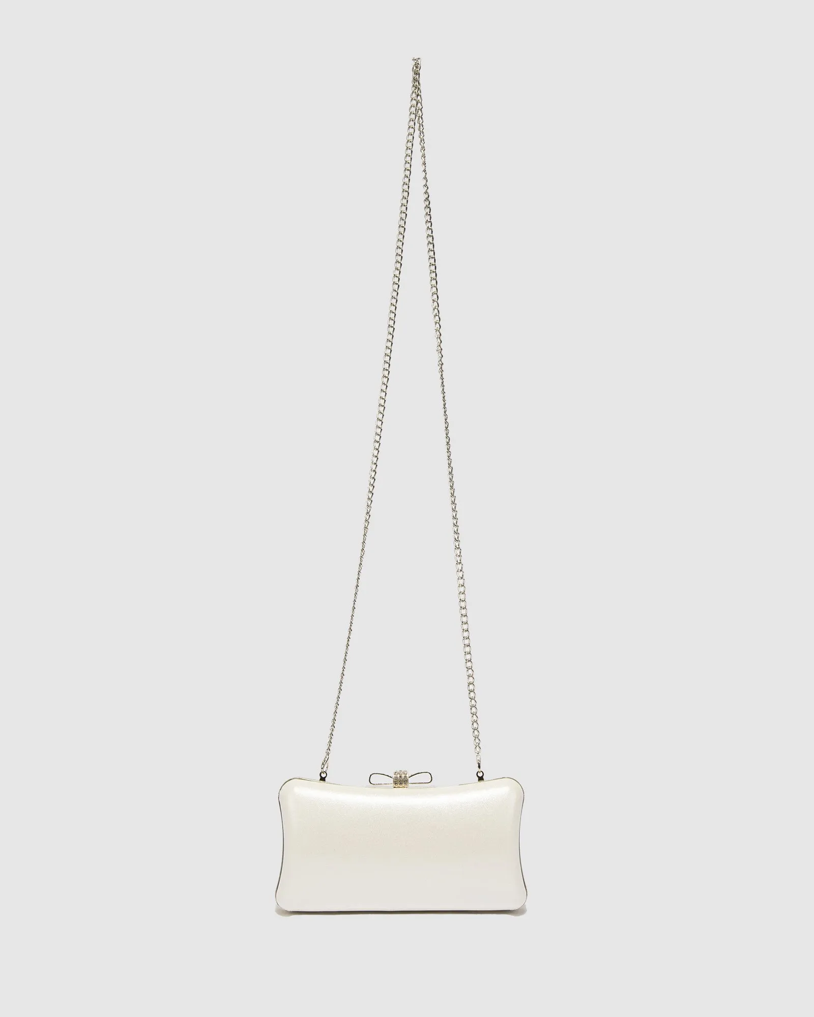 White Lia Bow Hardcase Clutch Bag sold by Collete Hayman product image thumbnail 3