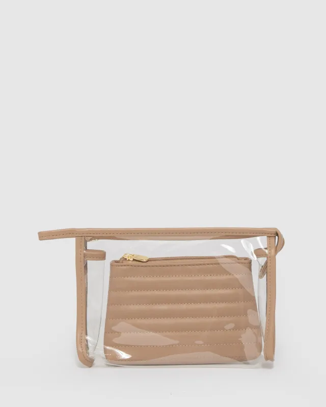 Taupe Kelly 2 Piece Pouch Set sold by Collete Hayman