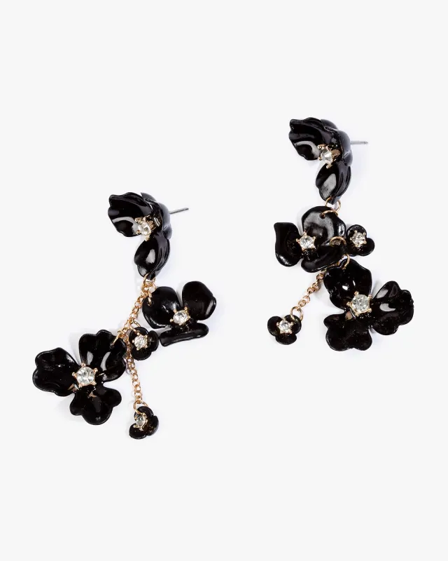 Black Acrylic Flower Statement Earrings sold by Collete Hayman