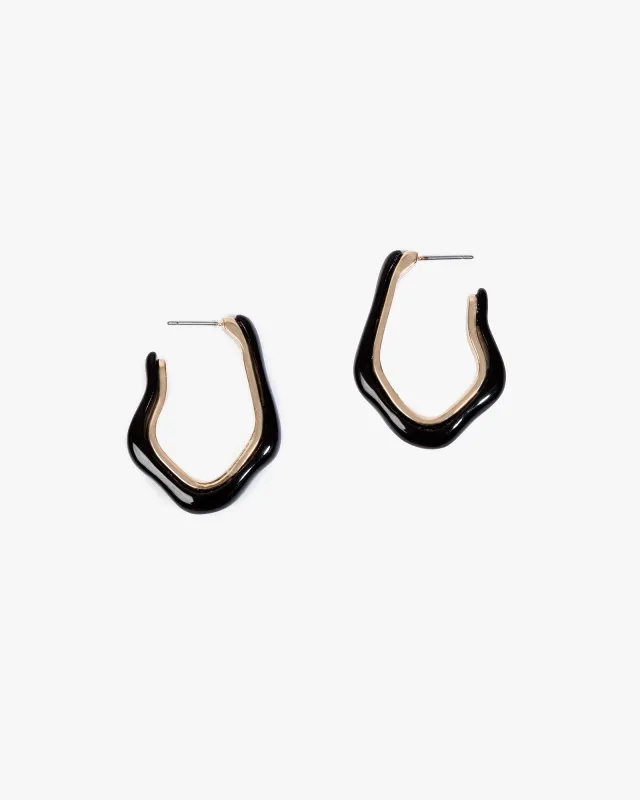 Black Resin Organic Hoop Earrings sold by Collete Hayman