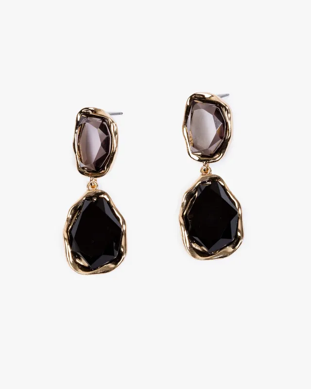 Black Opaque Organic Drop Earrings sold by Collete Hayman