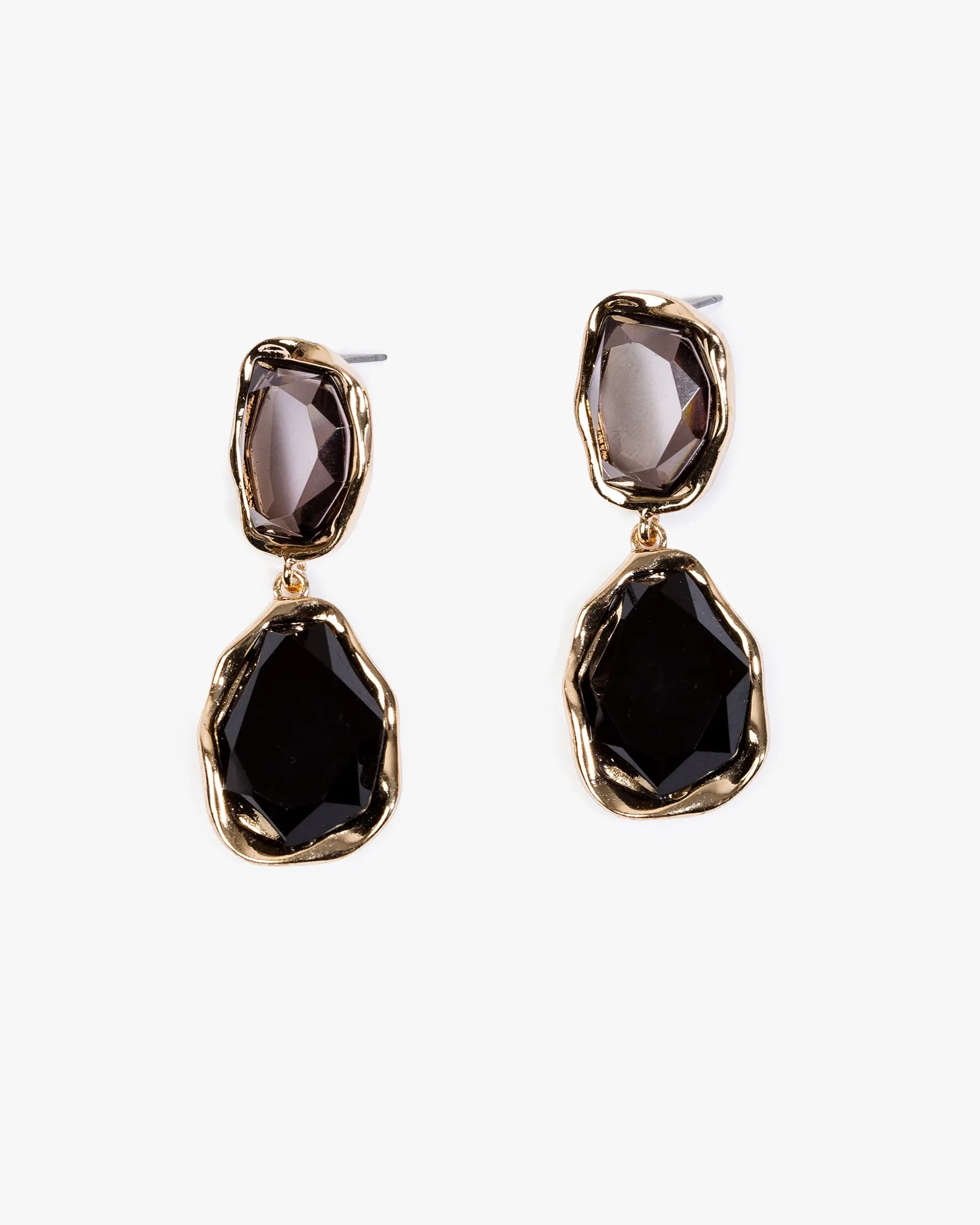 Black Opaque Organic Drop Earrings sold by Collete Hayman