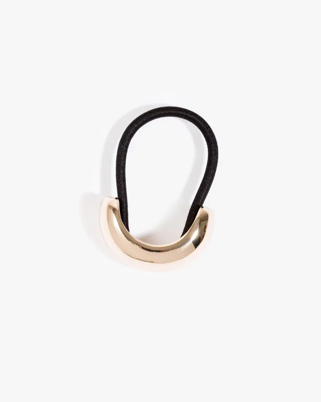 Gold Rounded Metal Detail Hair Tie sold by Collete Hayman