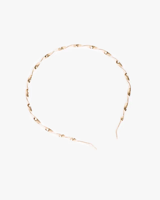 Gold Thin Metal Twisted Headband sold by Collete Hayman