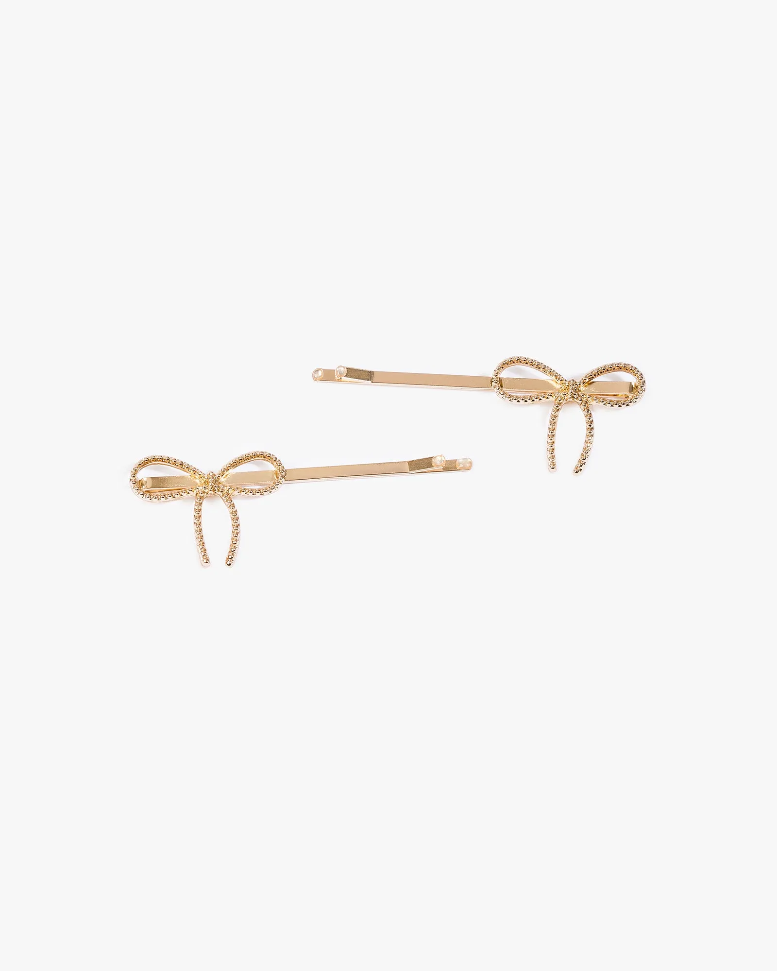 Gold 2 Pack Metal Bow Hair Slides sold by Collete Hayman