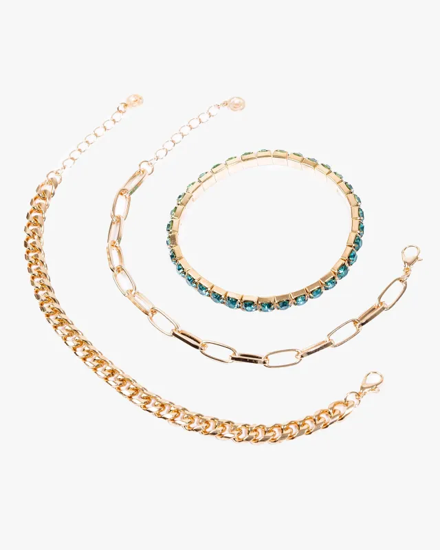 Blue Curb Chain Bracelet Pack sold by Collete Hayman
