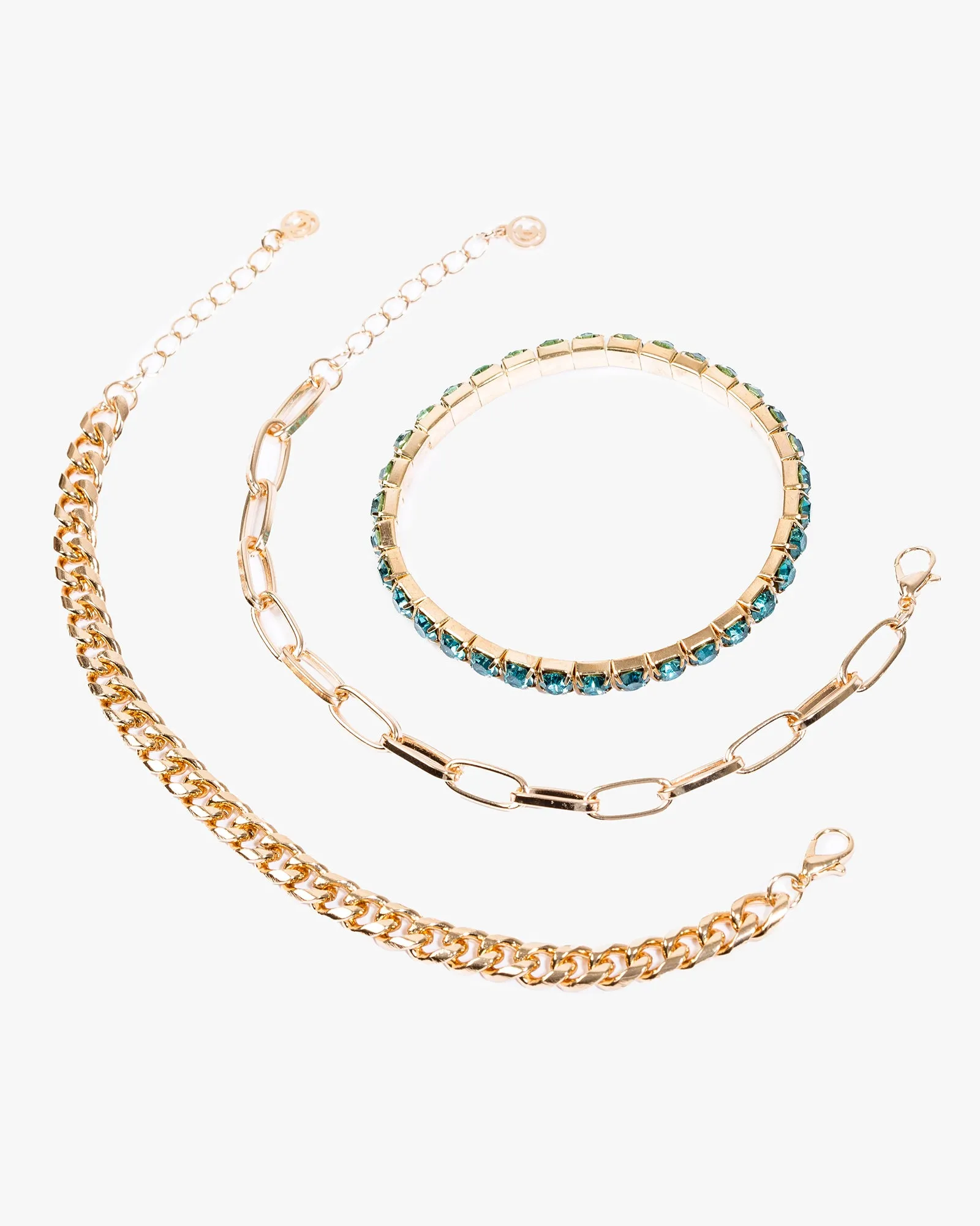 Blue Curb Chain Bracelet Pack sold by Collete Hayman