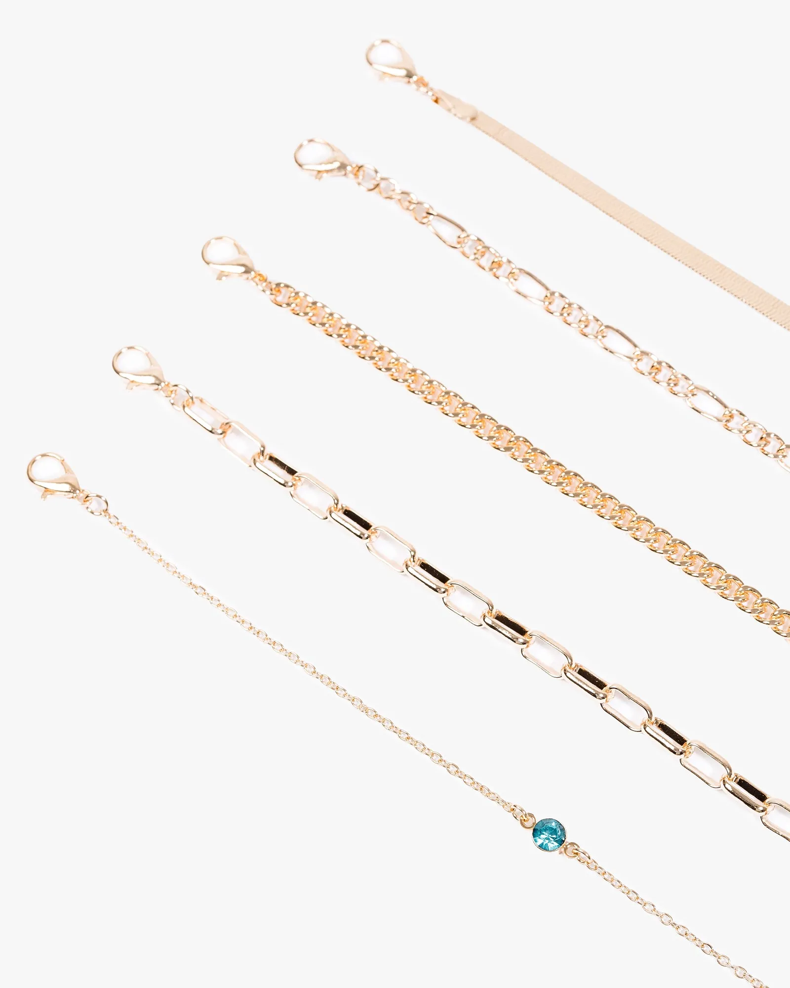 Blue Fine Chain Pendant Bracelet Pack sold by Collete Hayman product image thumbnail 2