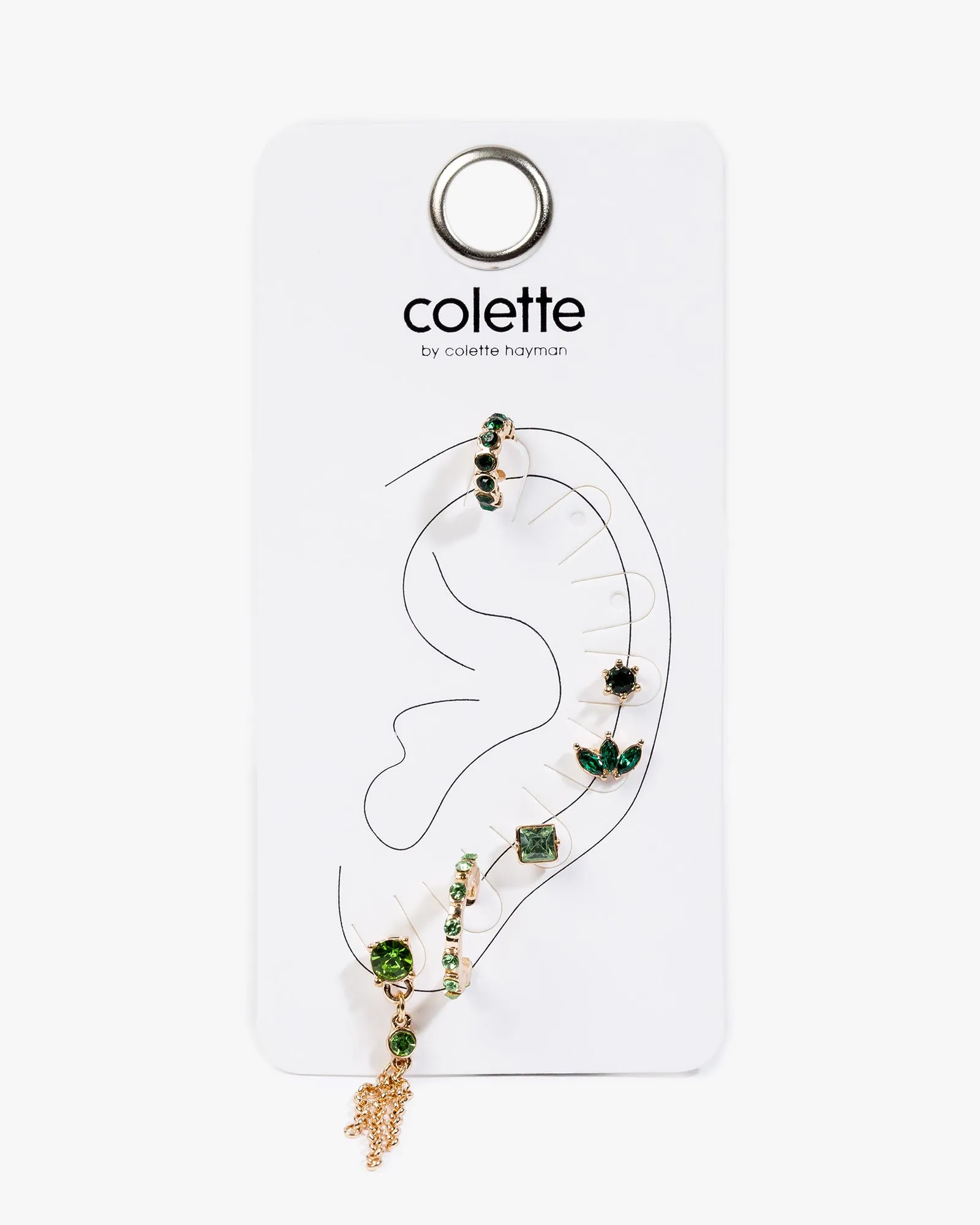 Green Mixed Stud Hoop Pack Earrings sold by Collete Hayman