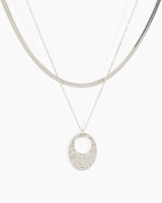 Silver Oval Pendant Necklace sold by Collete Hayman