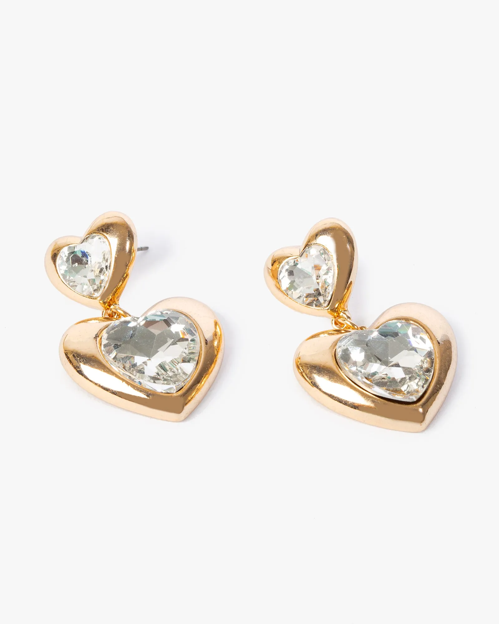 Crystal Double Heart Earrings sold by Collete Hayman