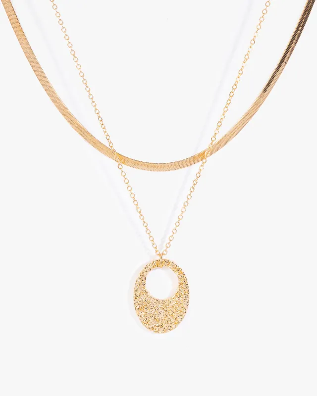 Gold Oval Pendant Necklace sold by Collete Hayman