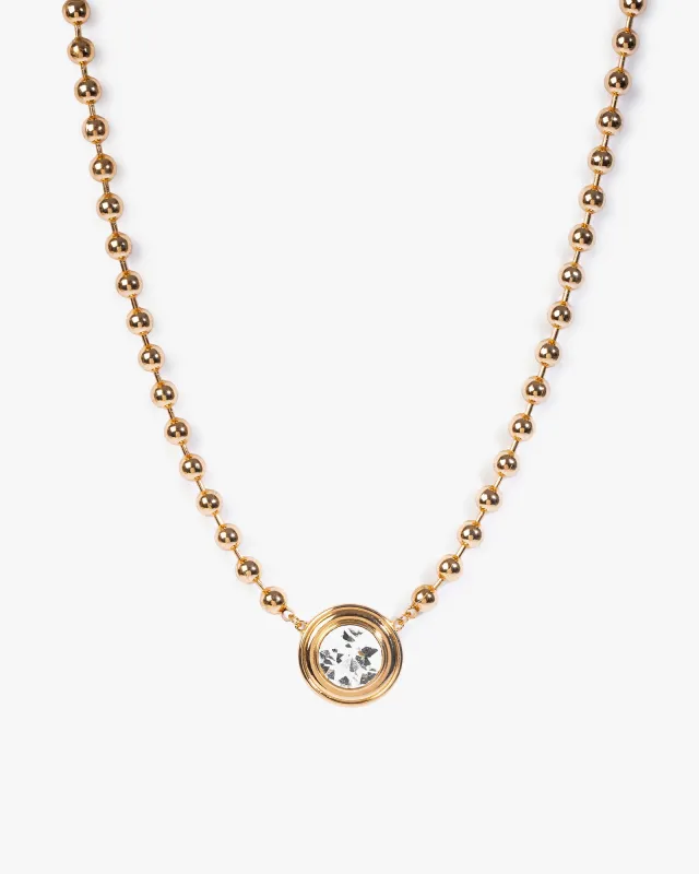 Gold Statement Pendant Ball Chain Necklace sold by Collete Hayman
