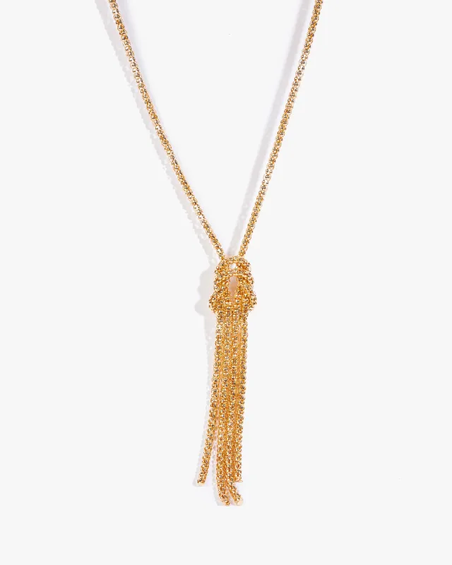 Gold Knotted Chain Long Necklace sold by Collete Hayman