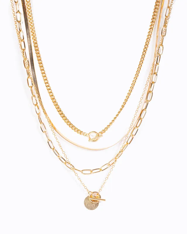 Gold Multi Colour Layer Toggle Necklace sold by Collete Hayman