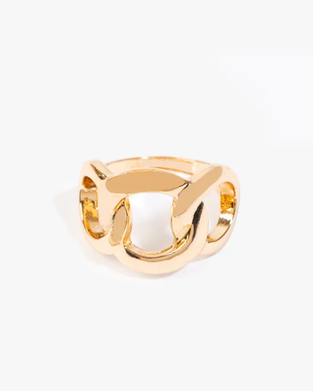 Gold Chain Link Statement Ring sold by Collete Hayman