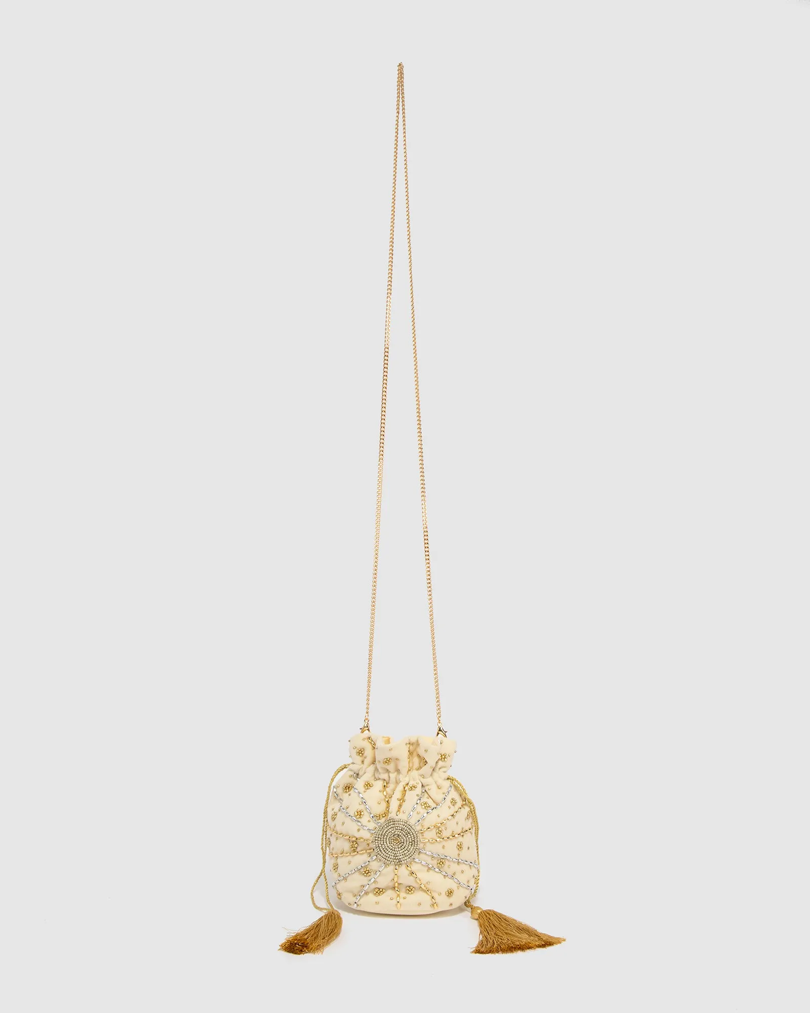 Ivory Ella Velvet Pouch Bag sold by Collete Hayman product image thumbnail 3