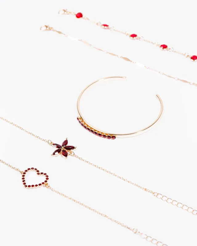 Red Bangle And Bracelet Pack made by Collete Hayman