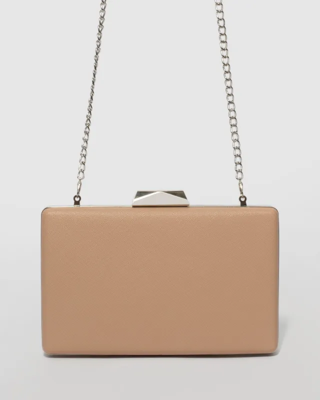 Natural Julia Hardcase Clutch Bag sold by Collete Hayman